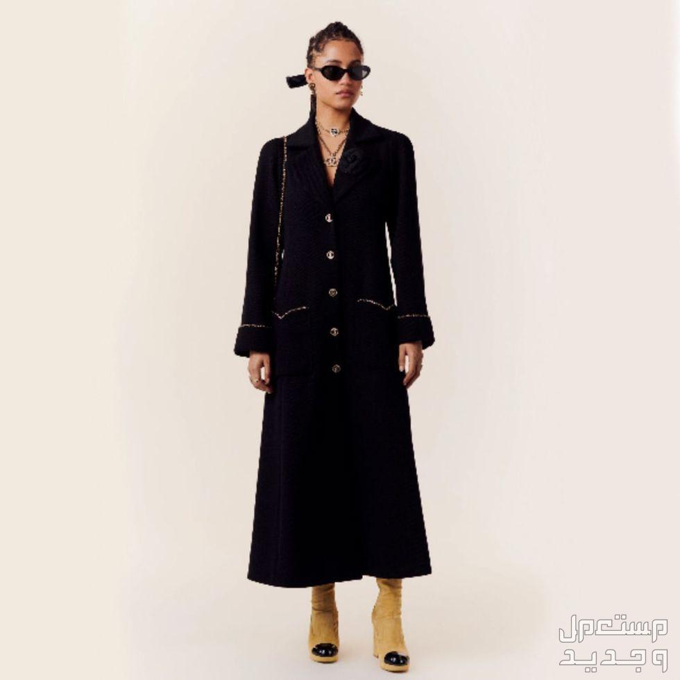 أفضل جاكيت حريمي شتوي لعام 2023 تفاصيل جاكيت حريمي شتوي من Chanel Coat Wool Drill Black