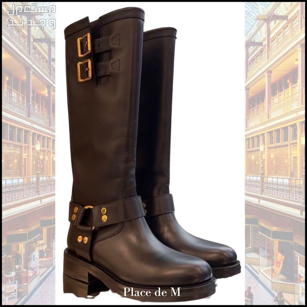 أفضل بوت نسائي شتوي باللون الأسود بوت نسائي شتوي من HIGH BOOT CELINE BIKER IN CALFSKIN - VEGETAL TANNING