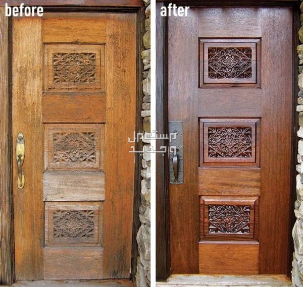 كيفية الحفاظ على الأبواب الخشبية من الرطوبة في لبنان باب خشب قبل وبعد الرطوبة