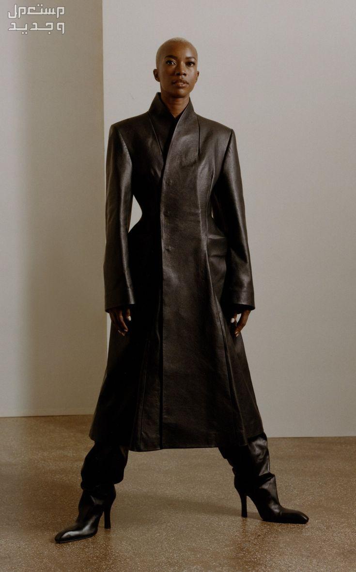 أفضل جاكيت جلد نسائي مناسب للشتاء 2023-2024 في السودان جاكيت جلد نسائي من Balenciaga leather trench coat