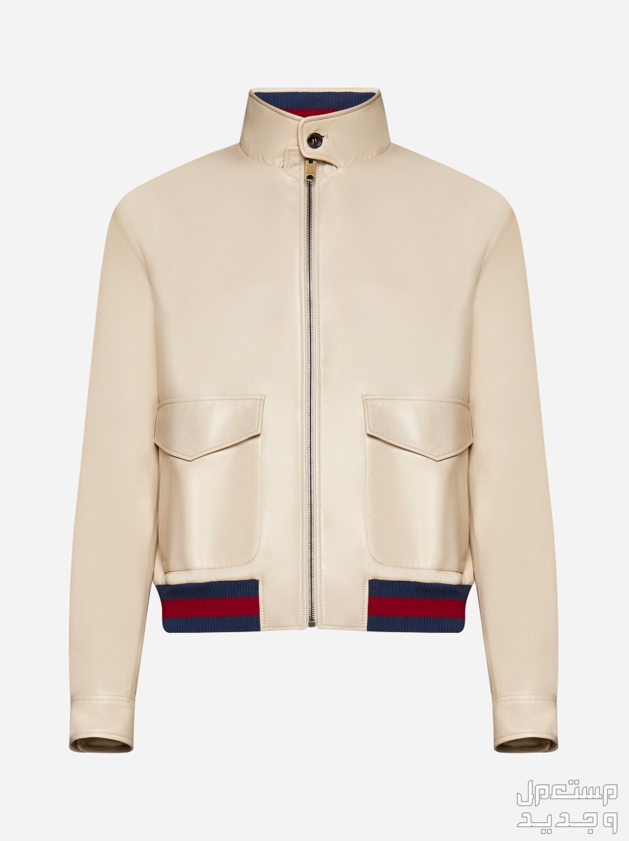 أفضل جاكيت جلد رجالي لعام 2025 جاكيت جلد رجالي من Gucci web stripe leather jacket