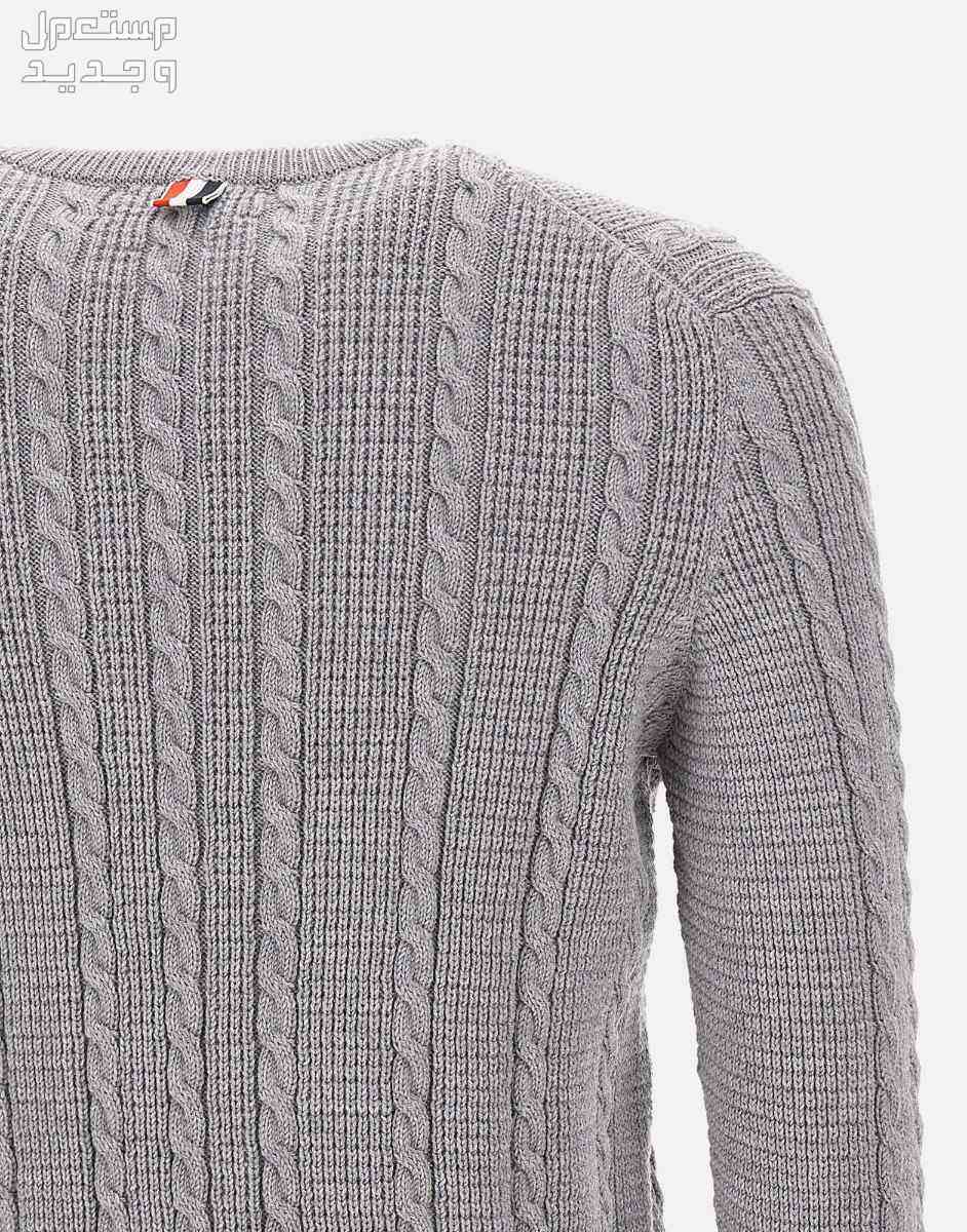 أفضل بلوفر رجالي شتوي لعام 2023 تفاصيل بلوفر رجالي شتوي من Thom browne  wool relaxed cable pullover