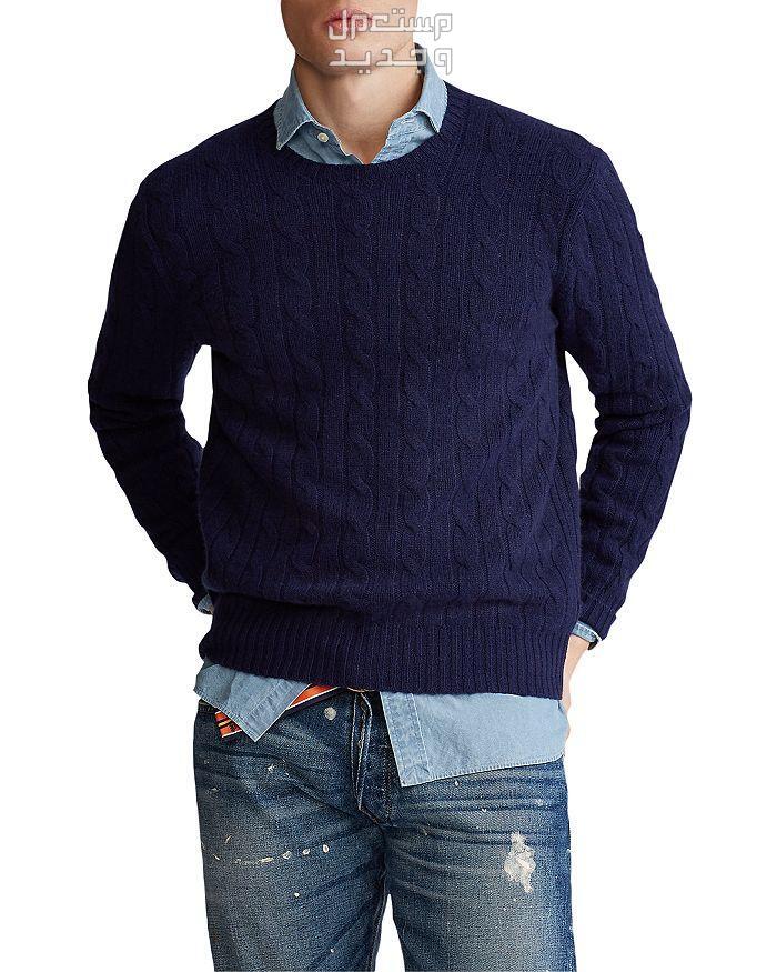 أفضل بلوفر رجالي شتوي لعام 2023 بلوفررجالي شتوي من Ralph Laurent cableknite cashmere sweater