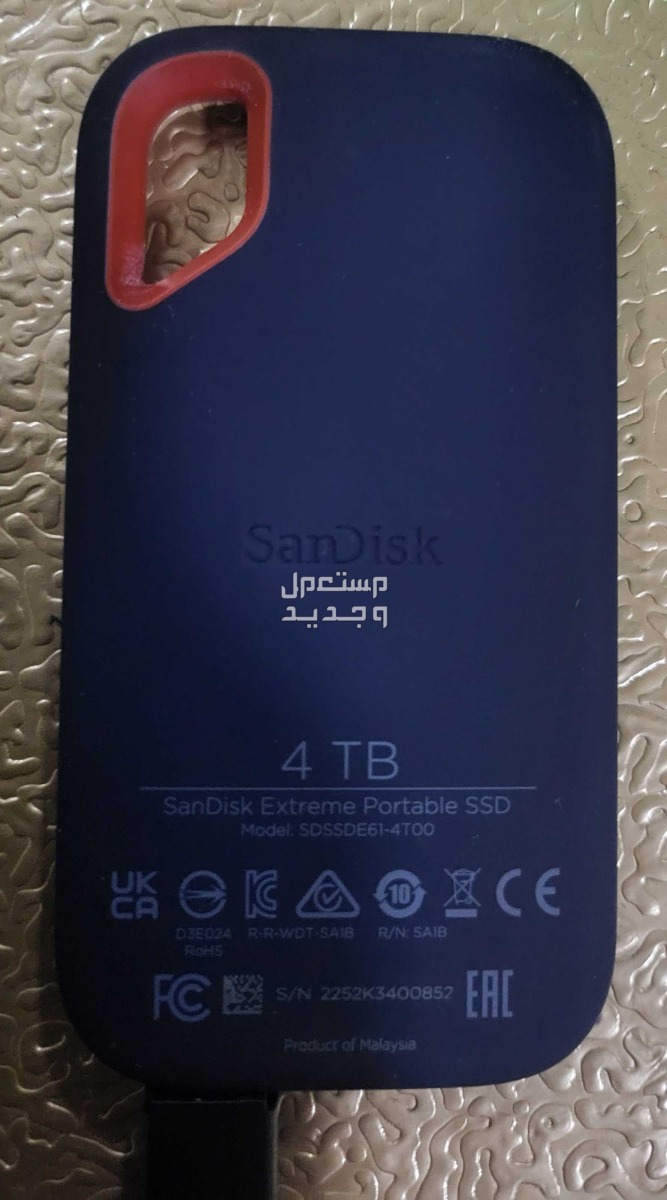 هاردسك ssd خارجى سانديسك 4 تيرا  Sandisk extreme portable ssd 4TB في الرياض بسعر 900 ريال سعودي