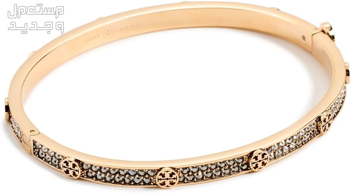 أفضل هدايا المجوهرات لعيد الحب 2024 تفاصيل إسوارة Tory burch miller stud pave hinge bracelet