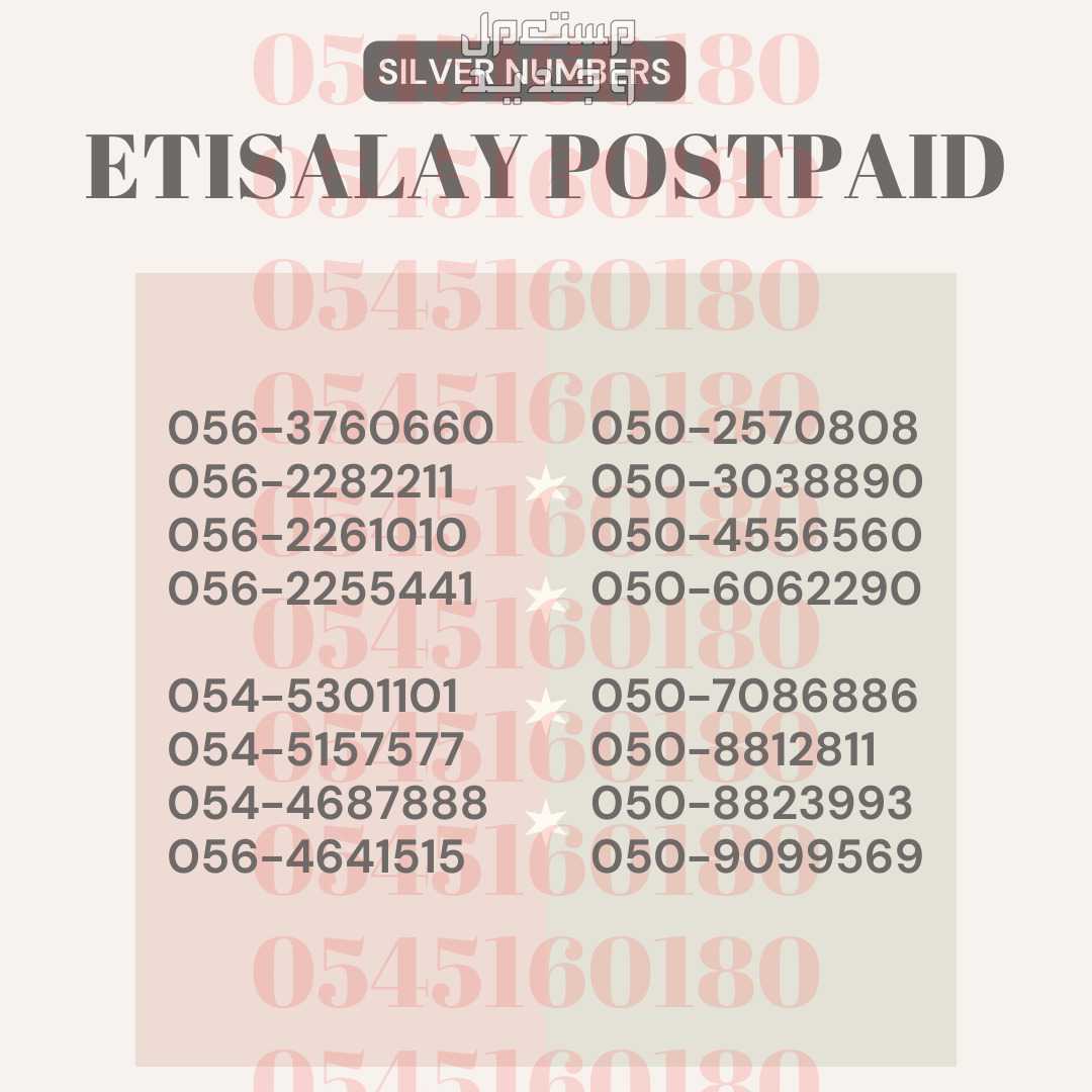 Etisalat Numbers with Plan