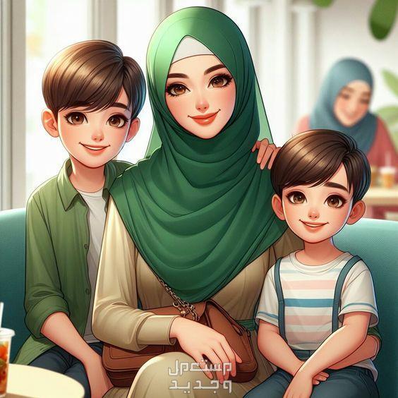 موضوع تعبير عن الأم وفضلها..وأفكار مميزة للاحتفال بعيد الأم في السعودية رسم لأم وأولادها