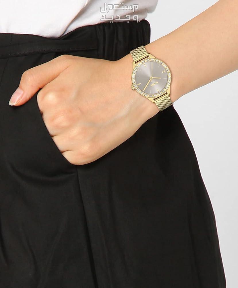 أنواع ساعات يد ذهب نسائية واسعارها ساعة HUGO Women’s #flash - Grey Dial - Gold Mesh Bracelet 1540116