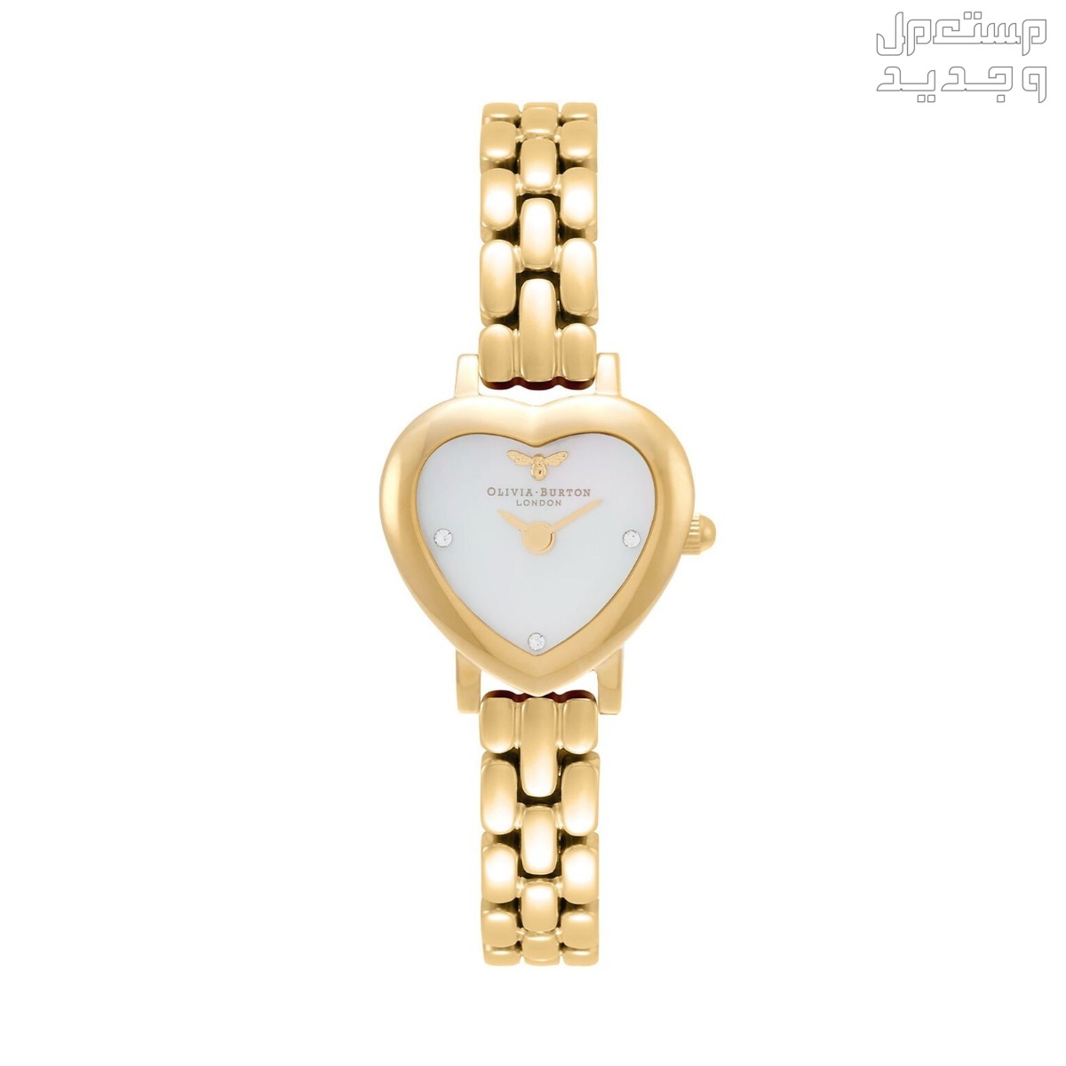 أنواع ساعات يد ذهب نسائية واسعارها ساعة Olivia Burton Meant To Bee Gold Heart-Shaped Case OB16MC73