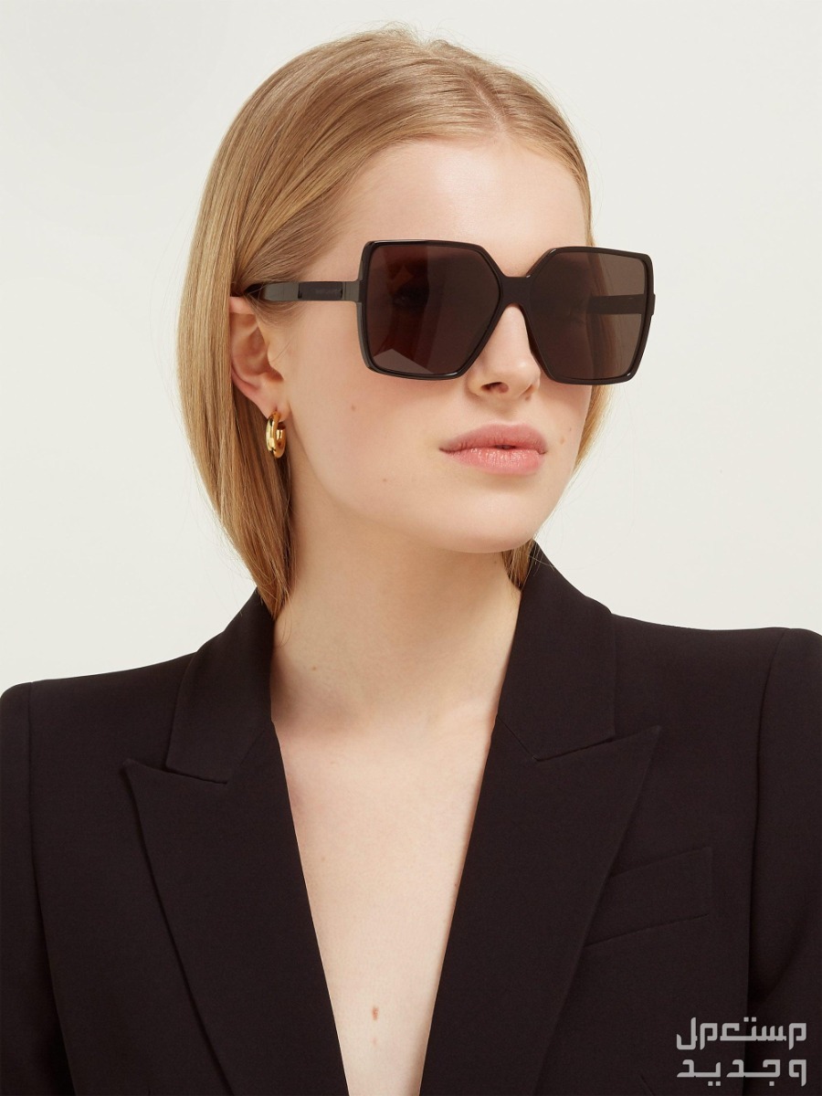أنواع النظارات الشمسية الأصلية واسعارها نظارة saint Laurent square oversize sunglasses