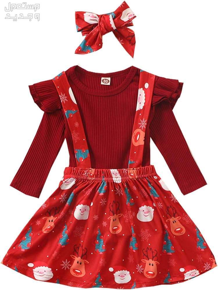 إطلالات ملابس عيد الفطر للبنات الصغار 2024 في السعودية فستان عيد أحمر