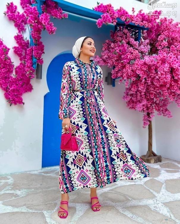 أجمل ألوان فساتين عيد الفطر للمحجبات 2024 فستان العيد