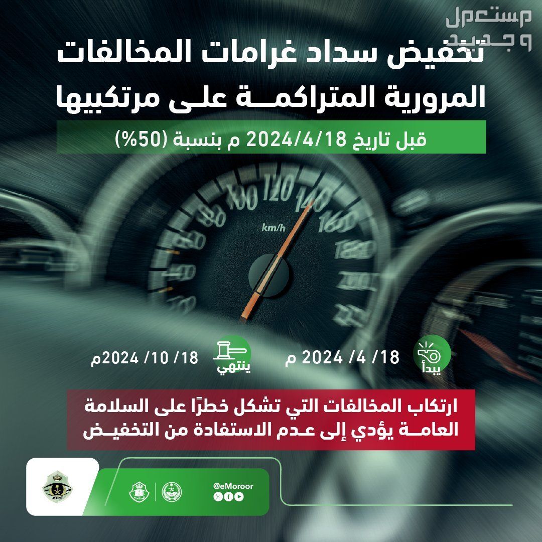 موعد تخفيض المخالفات المرورية 2024 بنسبة 50% وأبرز الشروط في الإمارات العربية المتحدة تخفيض المخالفات المرورية