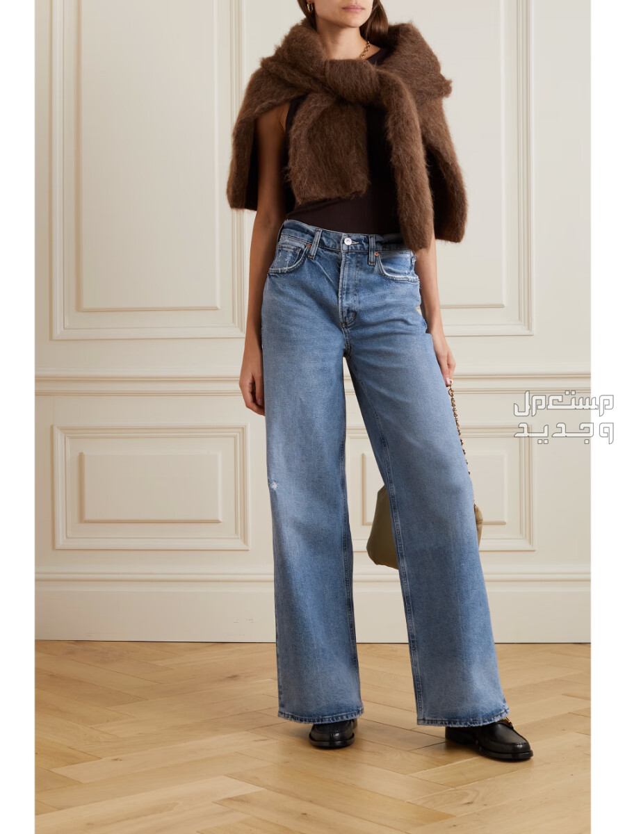اجمل موديلات بناطيل جينز حريمي واسعة بنطلون جينز  citizens of humanity paloma high rise wide leg jeans