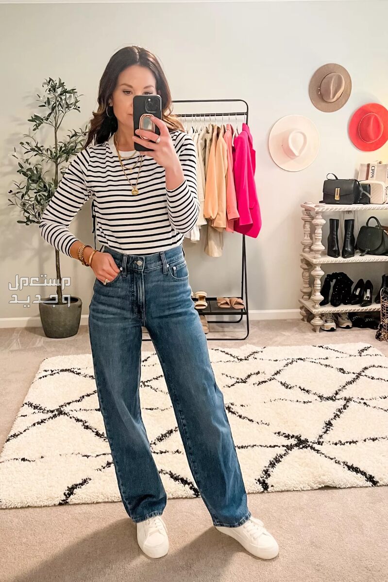 اجمل موديلات بناطيل جينز حريمي واسعة طريقة تنسيق بنطلون جينز madewell the perfect vintage wide leg jeans