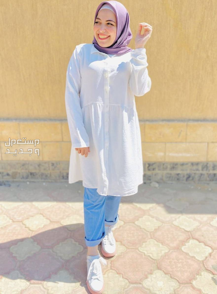 اجمل موديلات بناطيل جينز حريمي واسعة تنسيق البنطلون الجينز مع الفستان