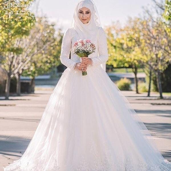صور فساتين زفاف فخمة للمحجبات 2024 فستان فرح في السودان فستان زفاف للمحجبات