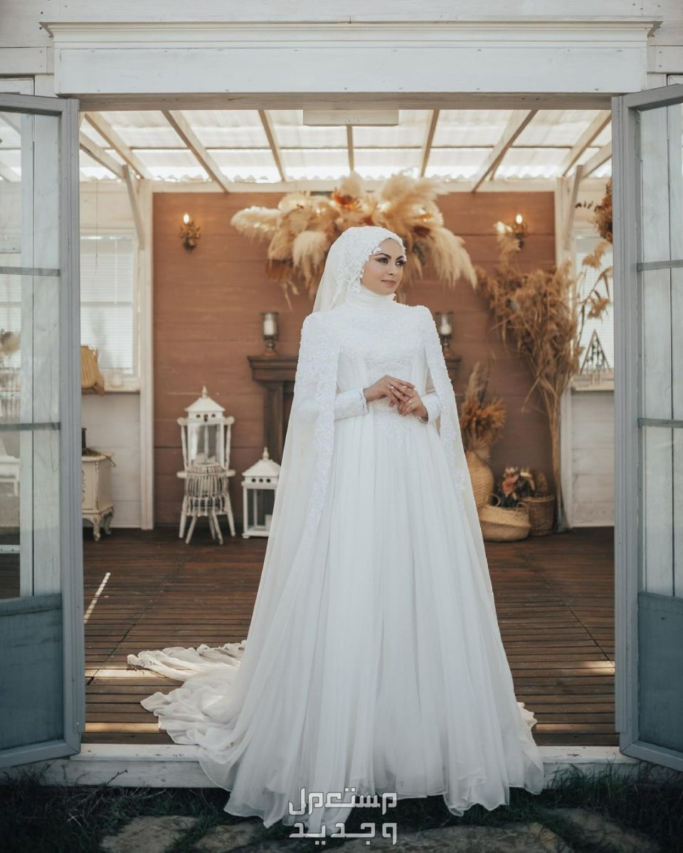 صور فساتين زفاف فخمة للمحجبات 2024 فستان فرح في السودان فستان زفاف أبيض للمحجبات