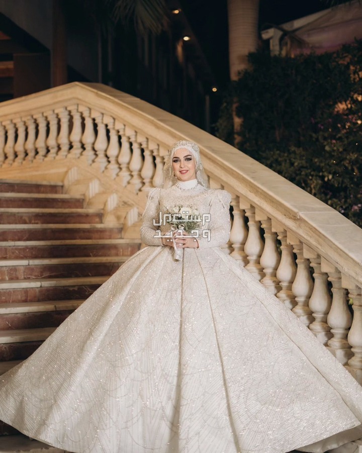 صور فساتين زفاف فخمة للمحجبات 2024 فستان فرح في مصر فستان فرح للمحجبات