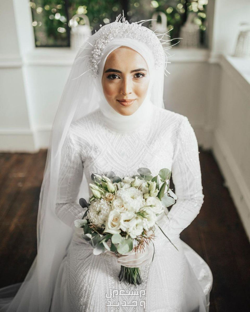 صور فساتين زفاف فخمة للمحجبات 2024 فستان فرح في السودان فساتين حفل زفاف
