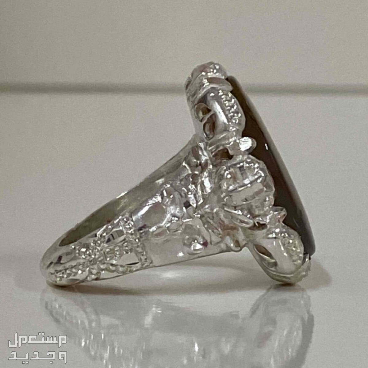 خاتم شجري يماني طبيعي ملكي المنظر والصياغه