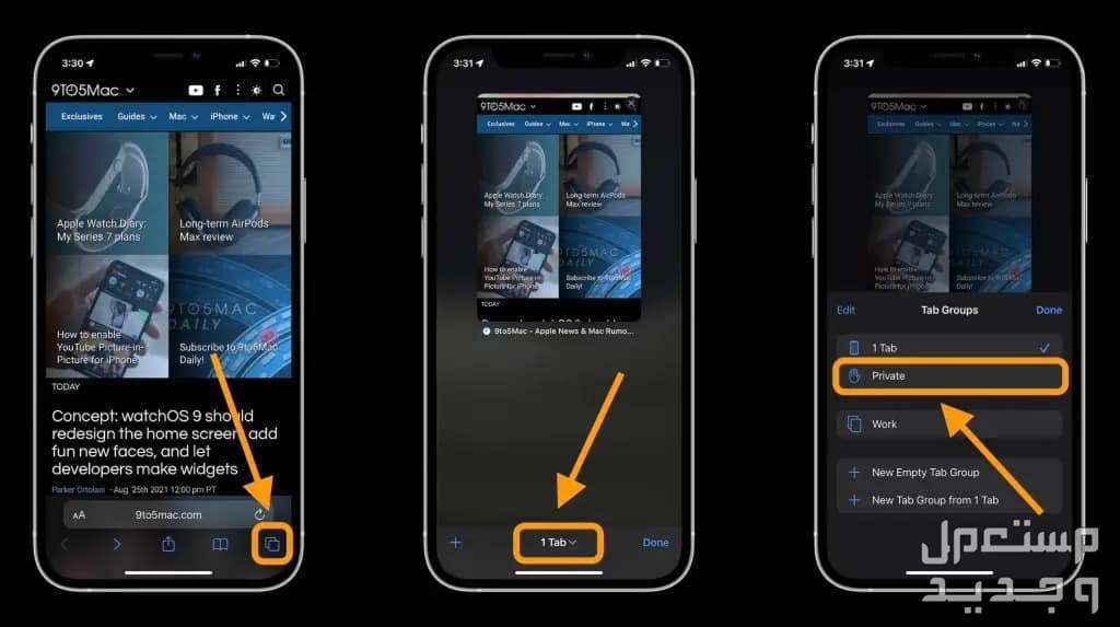 كيفية الدخول على متصفح سفاري Safari 18.. وطريقة حل مشكلاته في تونس ميزة التصفح الخاص على iPhone أو iPad
