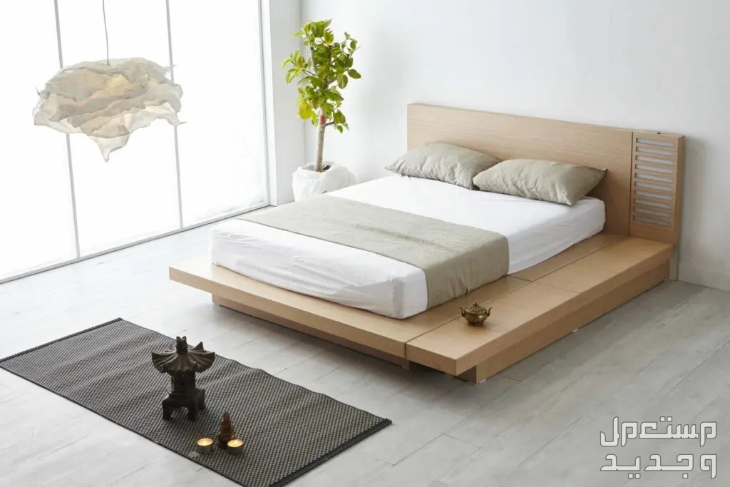 أحدث تصميمات سرير غرف نوم مودرن كاملة 2024 بأشكال عصرية في الأردن تصميم سرير على الطراز الياباني