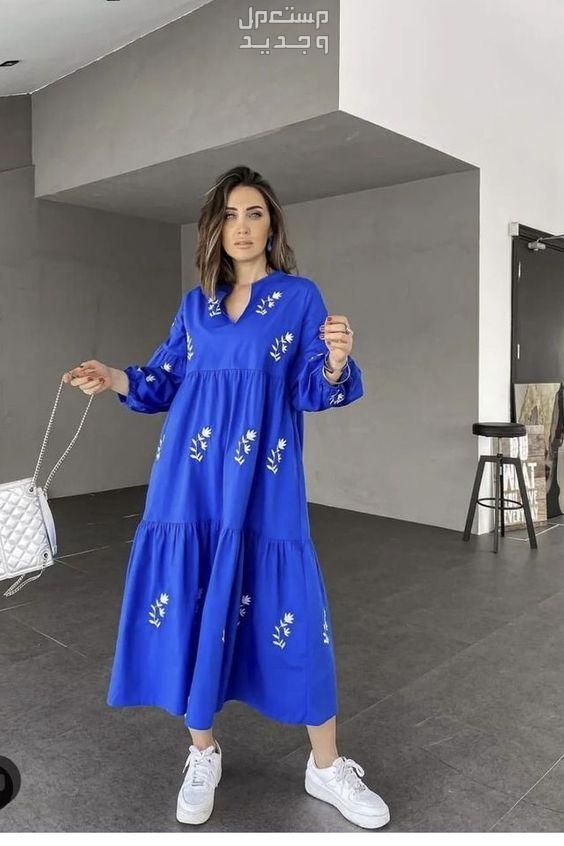أشكال دريسات موضة صيف 2024 دريس رسومات للزهور