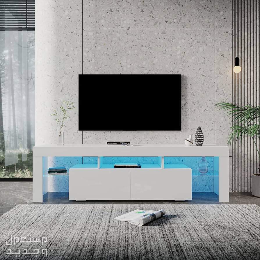 أحدث موديلات طاولات تلفزيون حديثة 2024 (صور) تصاميم طاولات تلفزيون حديثة