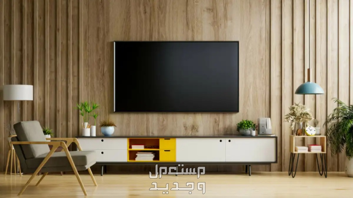 أجمل تصميم ديكور تلفزيون مودرن 2024 في الإمارات العربية المتحدة تصميم ديكور تلفزيون خشبي