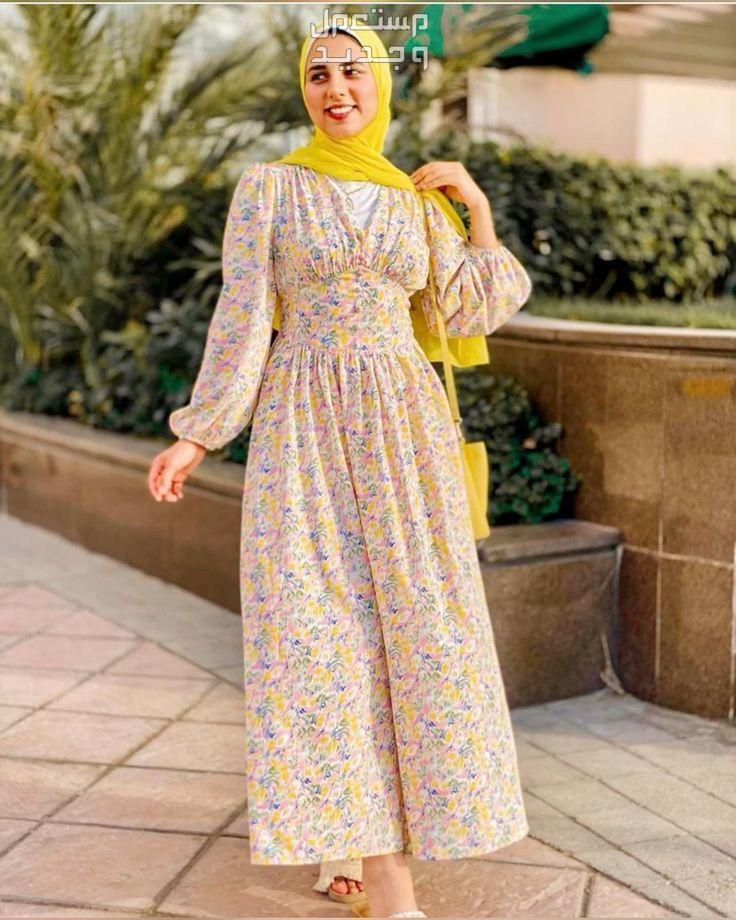 أحدث موديلات فساتين العيد 2024 في البحرين فستان منقوش