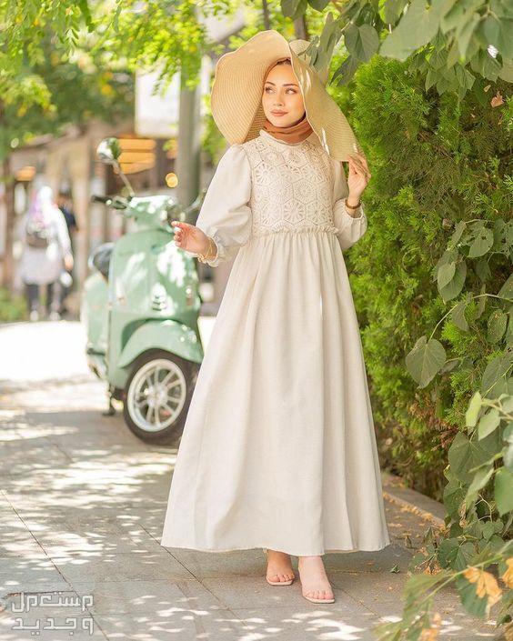 أجمل موديلات فساتين كاجوال طويلة للمحجبات في البحرين فستان كاجوال طويل