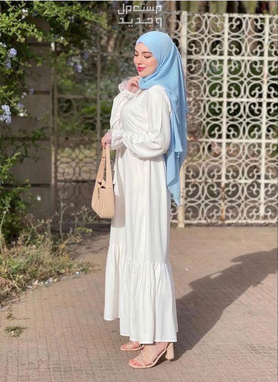 أجمل موديلات فساتين كاجوال طويلة للمحجبات في عمان فستان طويل