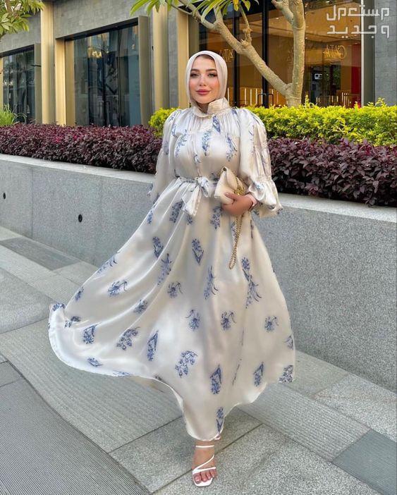 أجمل موديلات فساتين كاجوال طويلة للمحجبات في البحرين إطلالة صيفية منعشة بفستان قطني