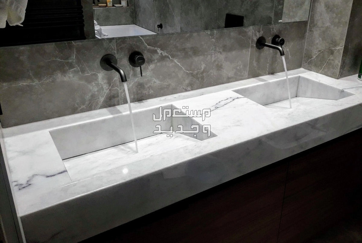 أشكال احواض حمامات رخام مودرن في الإمارات العربية المتحدة حوض محفور داخل الرخام