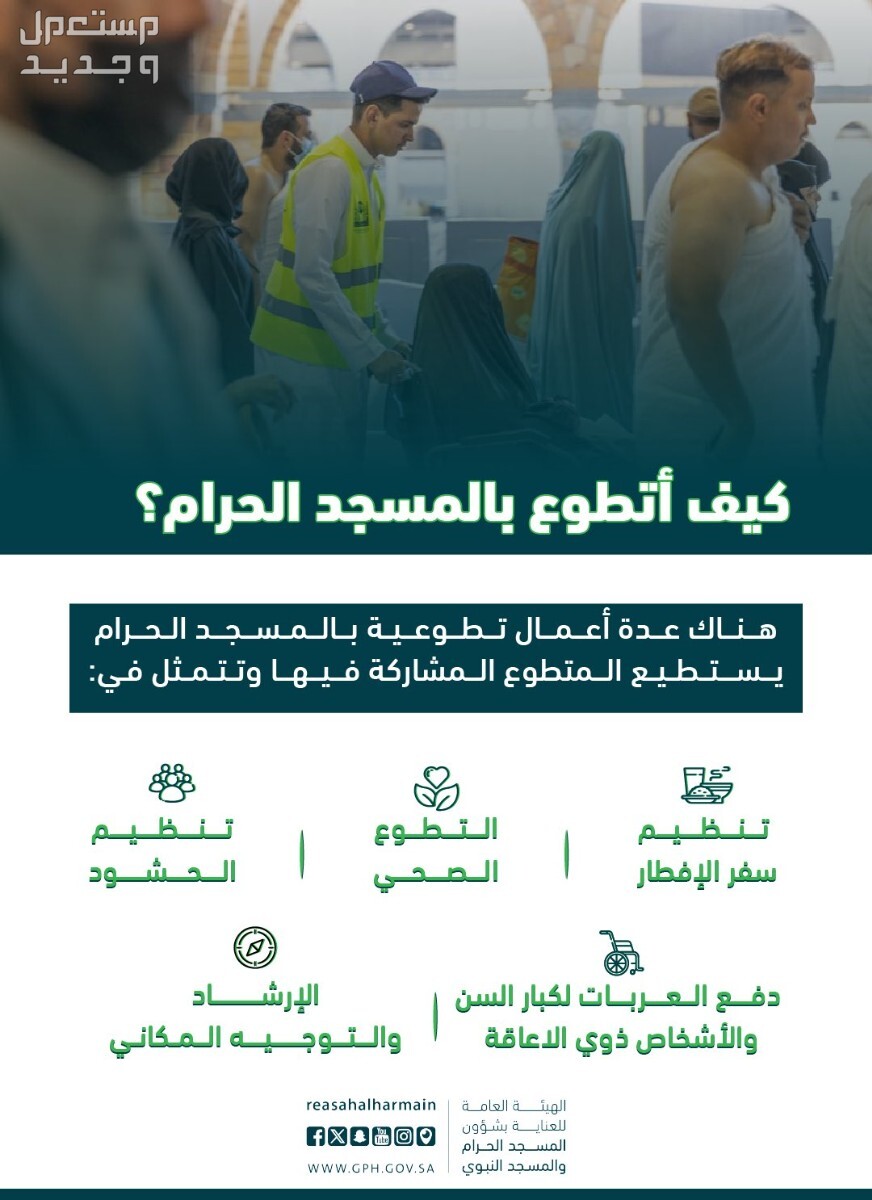 شروط التطوع في الحرم المكي والمسجد النبوي 1445