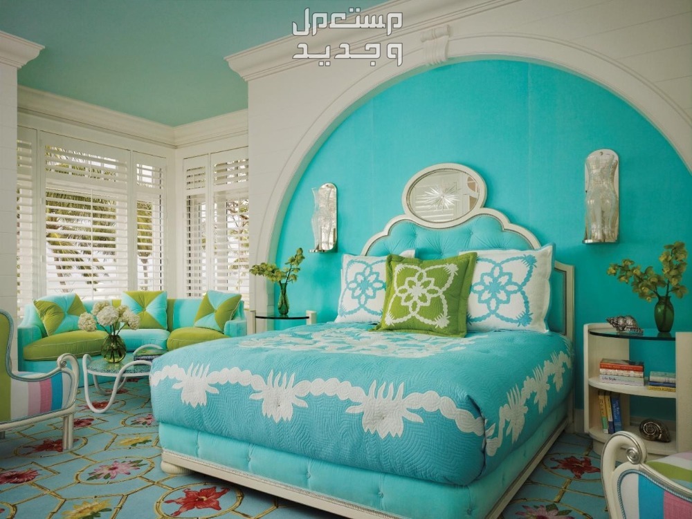 أجمل ألوان ديكور غرف الاطفال 2024 في الجزائر غرفة باللون الفيروزي