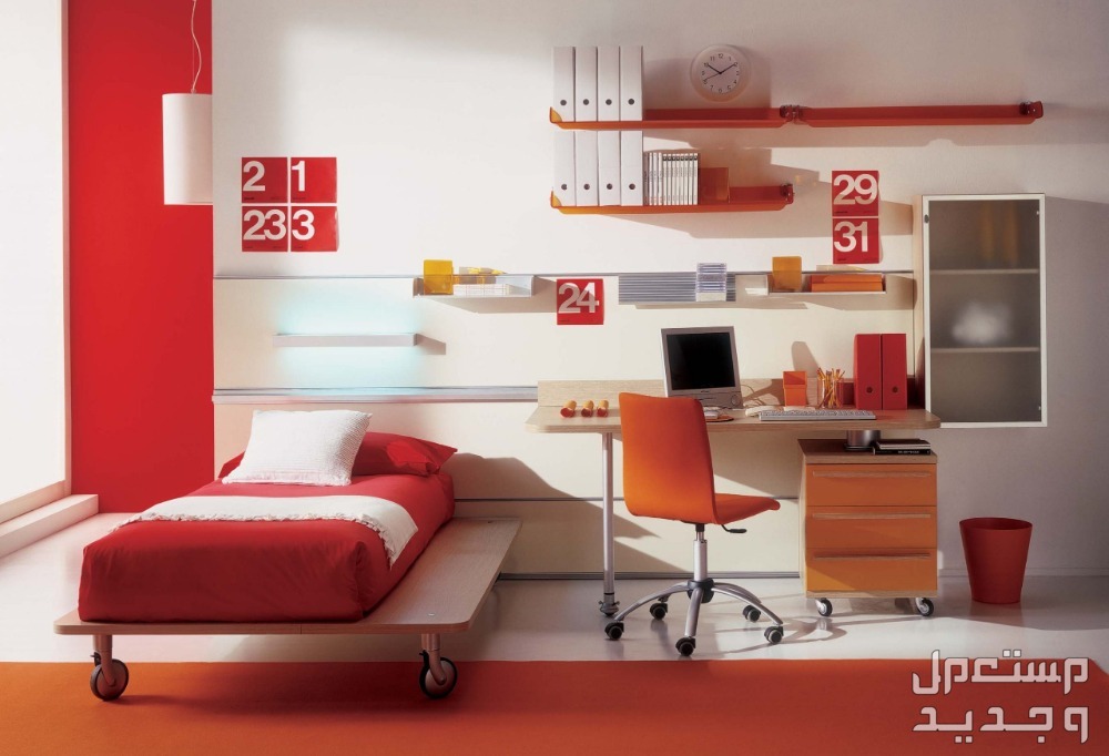 أجمل ألوان ديكور غرف الاطفال 2024 في الجزائر غرفة باللون الأحمر