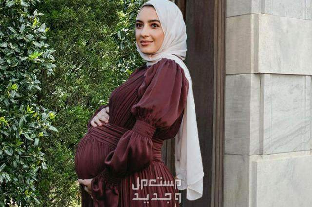 أحدث فساتين حوامل خروج صيفي 2024 فستان خروج للحوامل