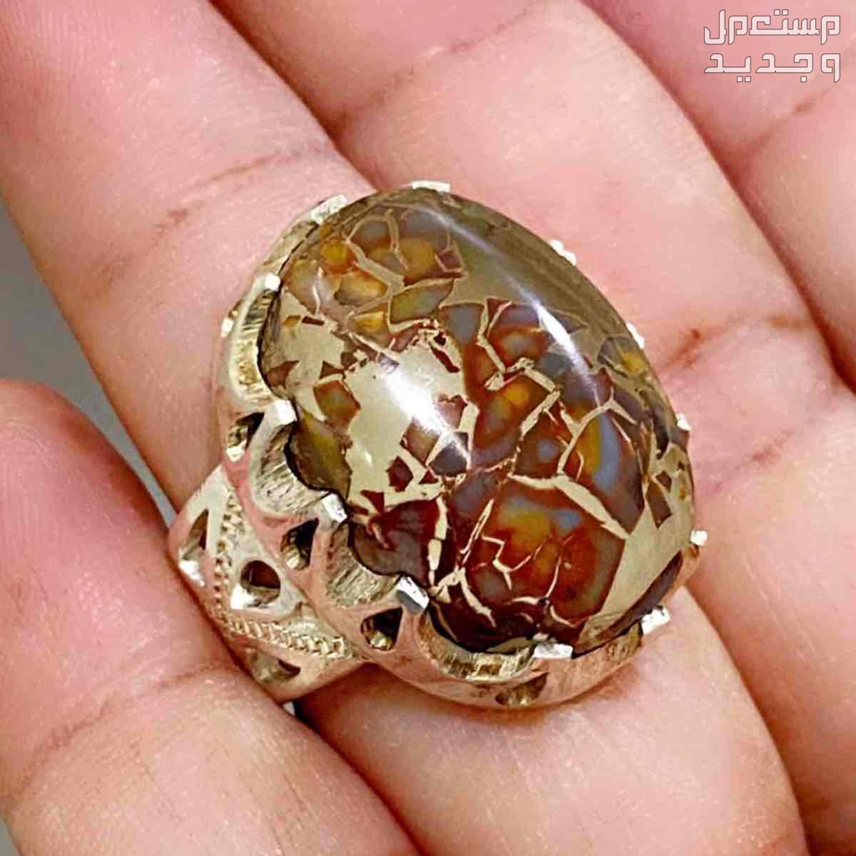 خاتم ملكي عقيق يماني جزع خرايطي لوحه خطيره