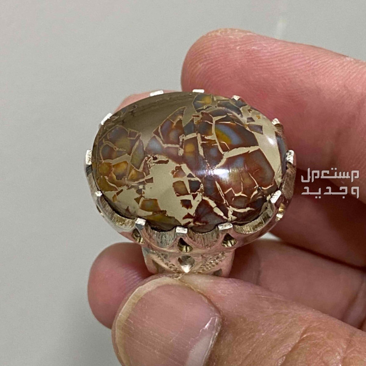 خاتم ملكي عقيق يماني جزع خرايطي لوحه خطيره