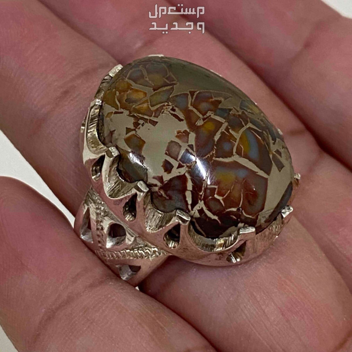 خاتم ملكي عقيق يماني جزع خرايطي لوحه خطيره