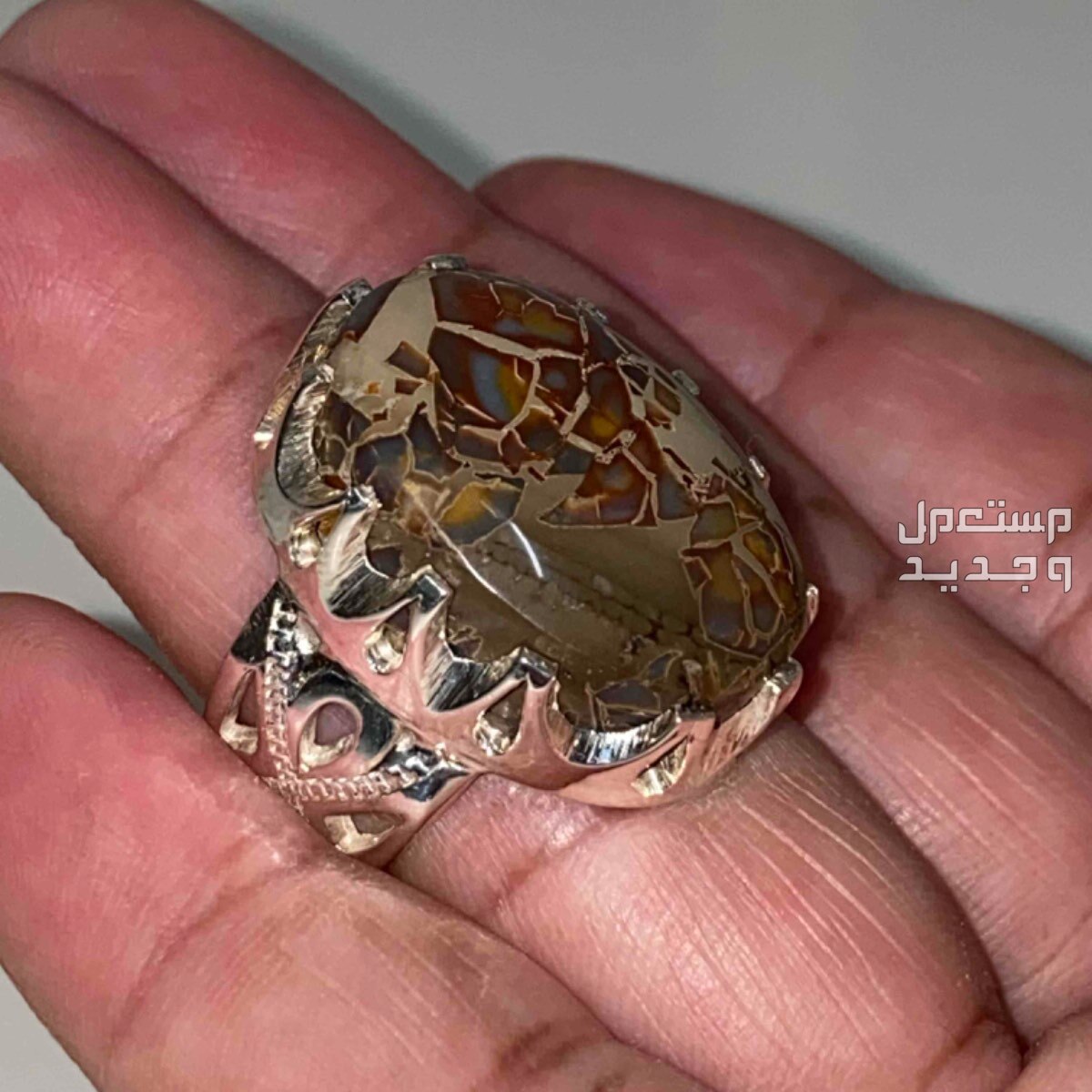 خاتم ملكي عقيق يماني جزع خرايطي لوحه خطيره
