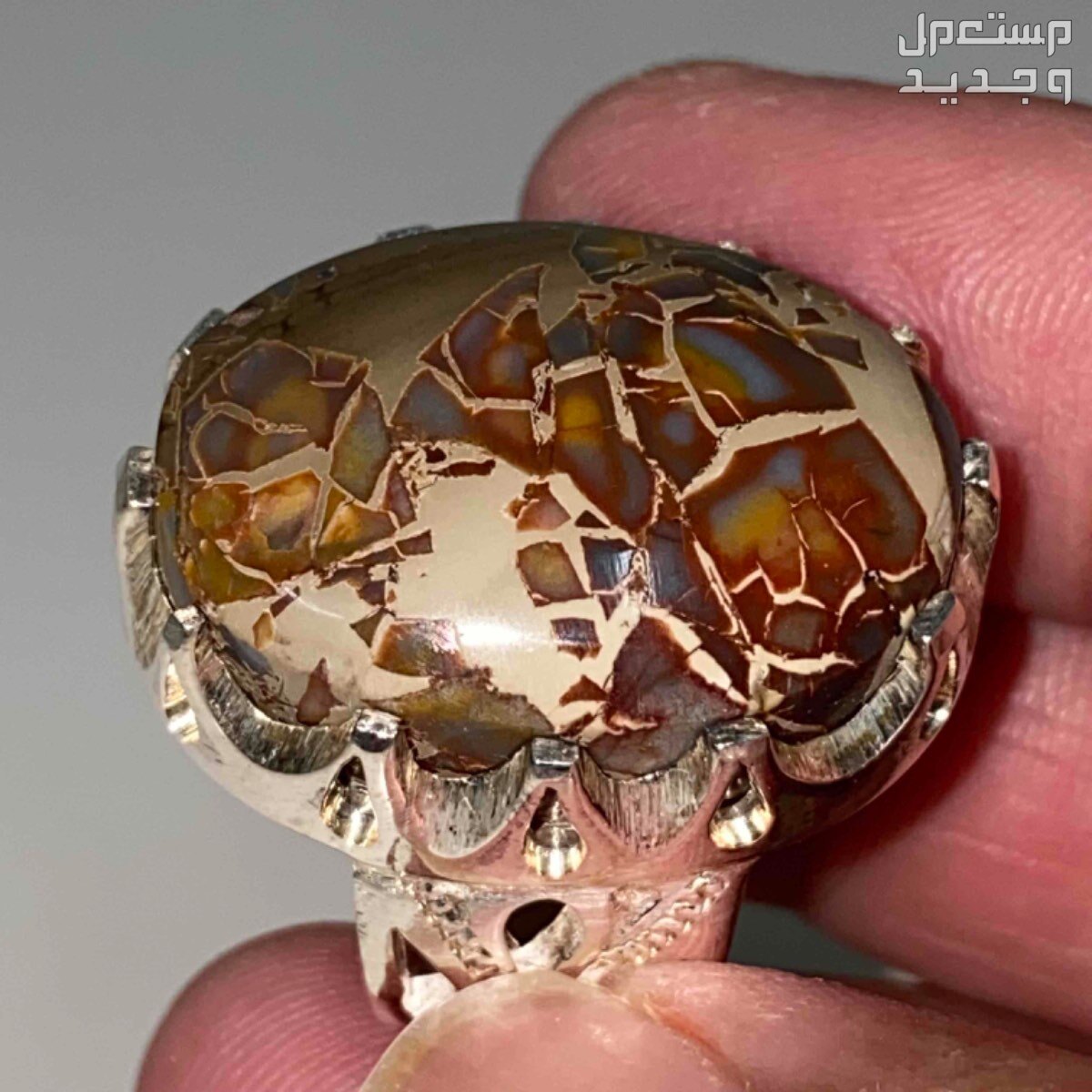 خاتم ملكي عقيق يماني جزع خرايطي لوحه خطيره