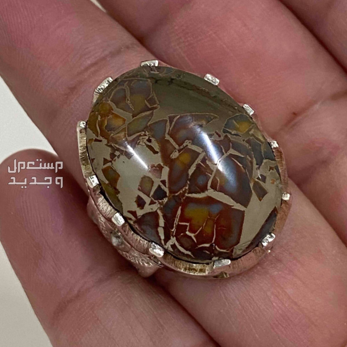 خاتم ملكي عقيق يماني جزع خرايطي لوحه خطيره