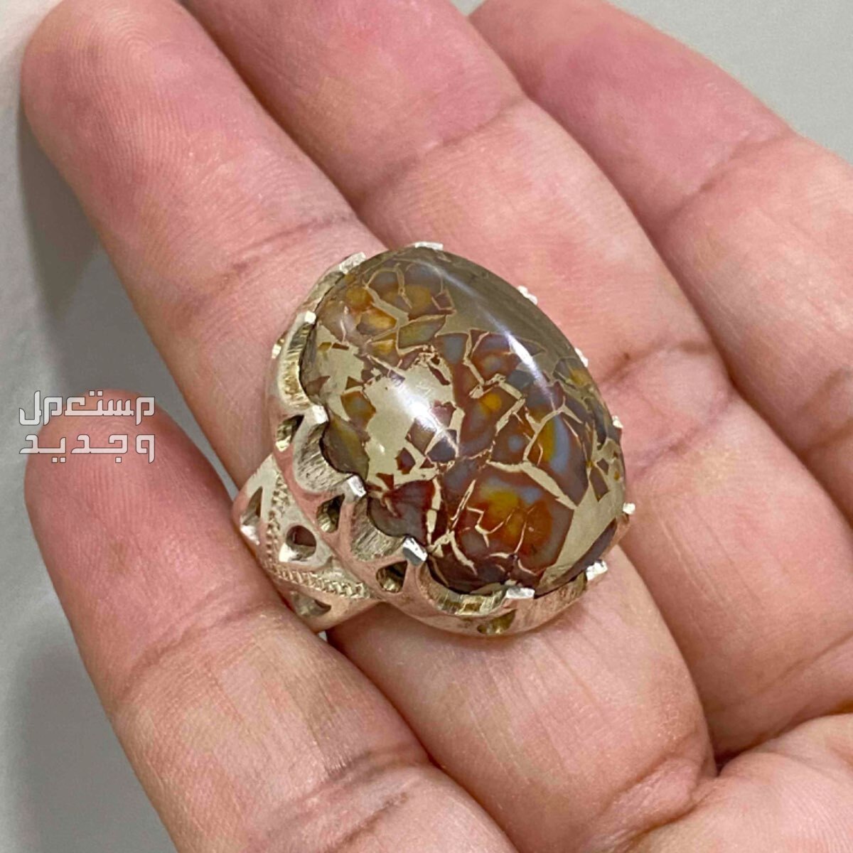 خاتم ملكي عقيق يماني جزع خرايطي لوحه خطيره
