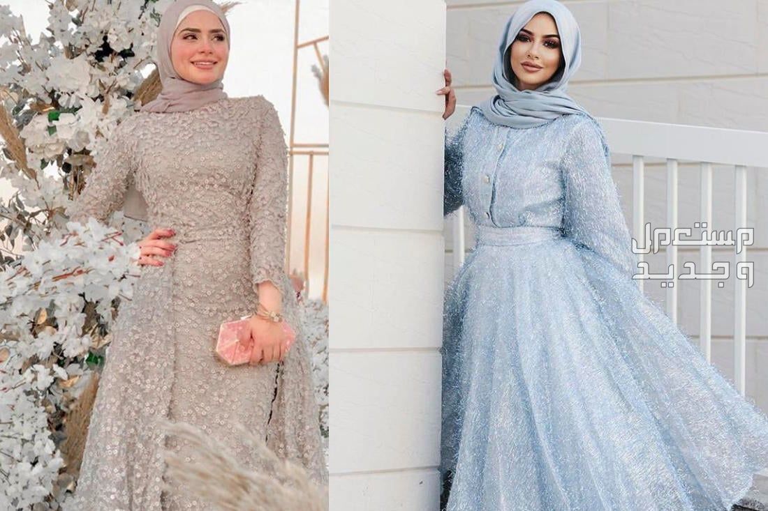 فساتين منفوشه محجبات موضة 2024 فساتين منفوشة سواريه