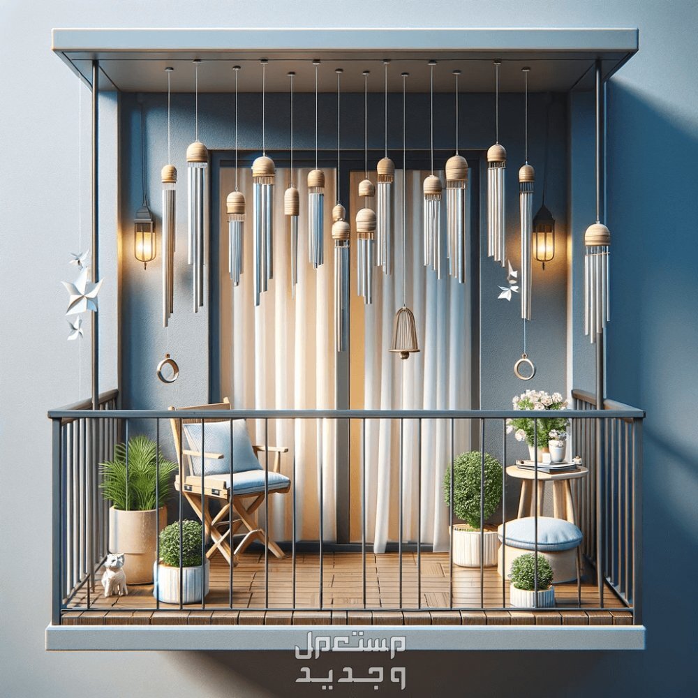 أفكار تزيين شرفات المنازل الصغيرة في الكويت الإضاءة المناسبة للشرفة