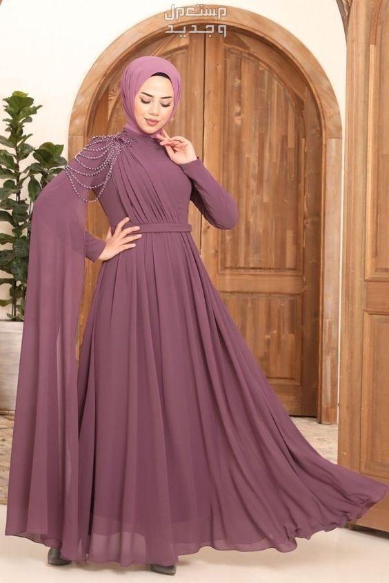 صور فساتين سهرة محتشمة للمحجبات اطلالة محتشمة للمناسبات