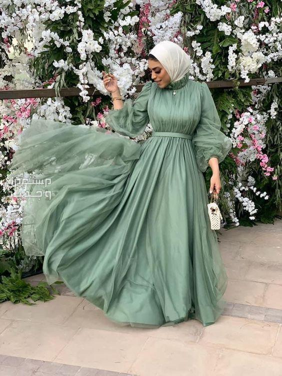 صور فساتين سهرة محتشمة للمحجبات في الجزائر فستان واسع للمناسبات